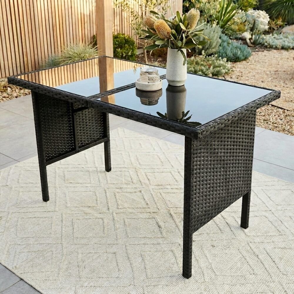 Ella 8-Seater Modular Outdoor Garden Lounge and Dining Set with Table and Stools in Black - V264-OTF-526S-BLK Ella 8-Seater Modular Outdoor Garden Lounge and Dining Set with Table and Stools in Black - Image 9