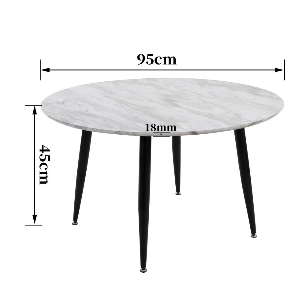 Minimalist Marble Effect Round Coffee Table - V264-TAB-718C-WHE Minimalist Marble Effect Round Coffee Table - Image 10