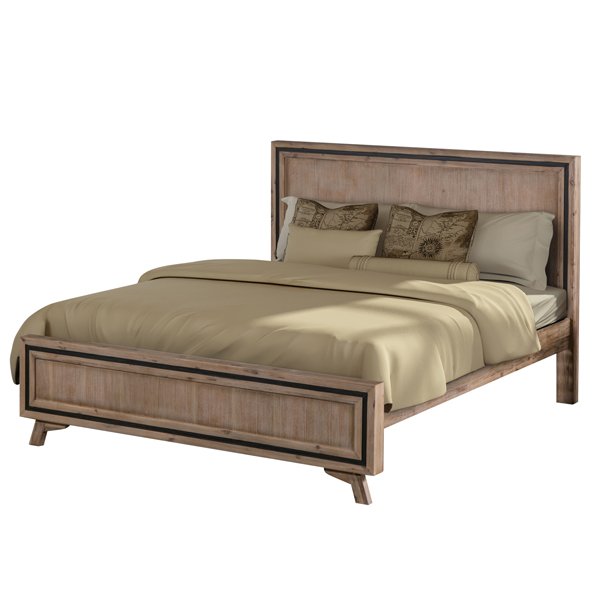 4 Pieces Bedroom Suite King Size Silver Brush in Acacia Wood Construction Bed, Bedside Table & Tallboy - V43-BDS-SSH-4PC-TBY-K 4 Pieces Bedroom Suite King Size Silver Brush in Acacia Wood Construction Bed, Bedside Table & Tallboy - Image 3