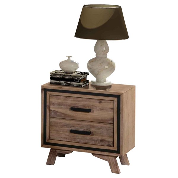 4 Pieces Bedroom Suite King Size Silver Brush in Acacia Wood Construction Bed, Bedside Table & Tallboy - V43-BDS-SSH-4PC-TBY-K 4 Pieces Bedroom Suite King Size Silver Brush in Acacia Wood Construction Bed, Bedside Table & Tallboy - Image 4