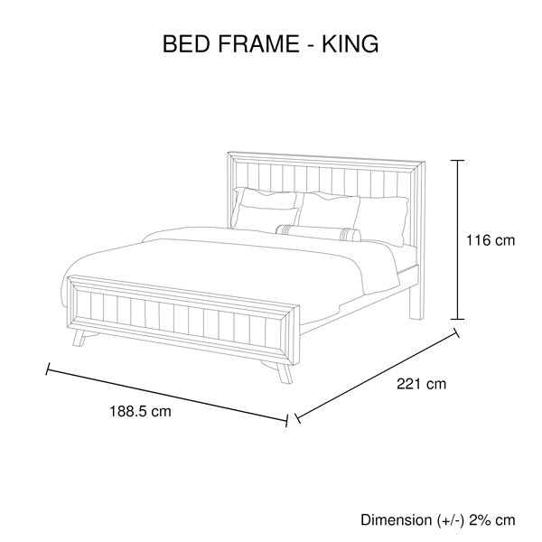 4 Pieces Bedroom Suite King Size Silver Brush in Acacia Wood Construction Bed, Bedside Table & Tallboy - V43-BDS-SSH-4PC-TBY-K 4 Pieces Bedroom Suite King Size Silver Brush in Acacia Wood Construction Bed, Bedside Table & Tallboy - Image 8
