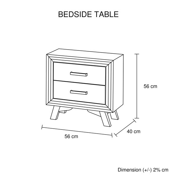 4 Pieces Bedroom Suite King Size Silver Brush in Acacia Wood Construction Bed, Bedside Table & Tallboy - V43-BDS-SSH-4PC-TBY-K 4 Pieces Bedroom Suite King Size Silver Brush in Acacia Wood Construction Bed, Bedside Table & Tallboy - Image 9