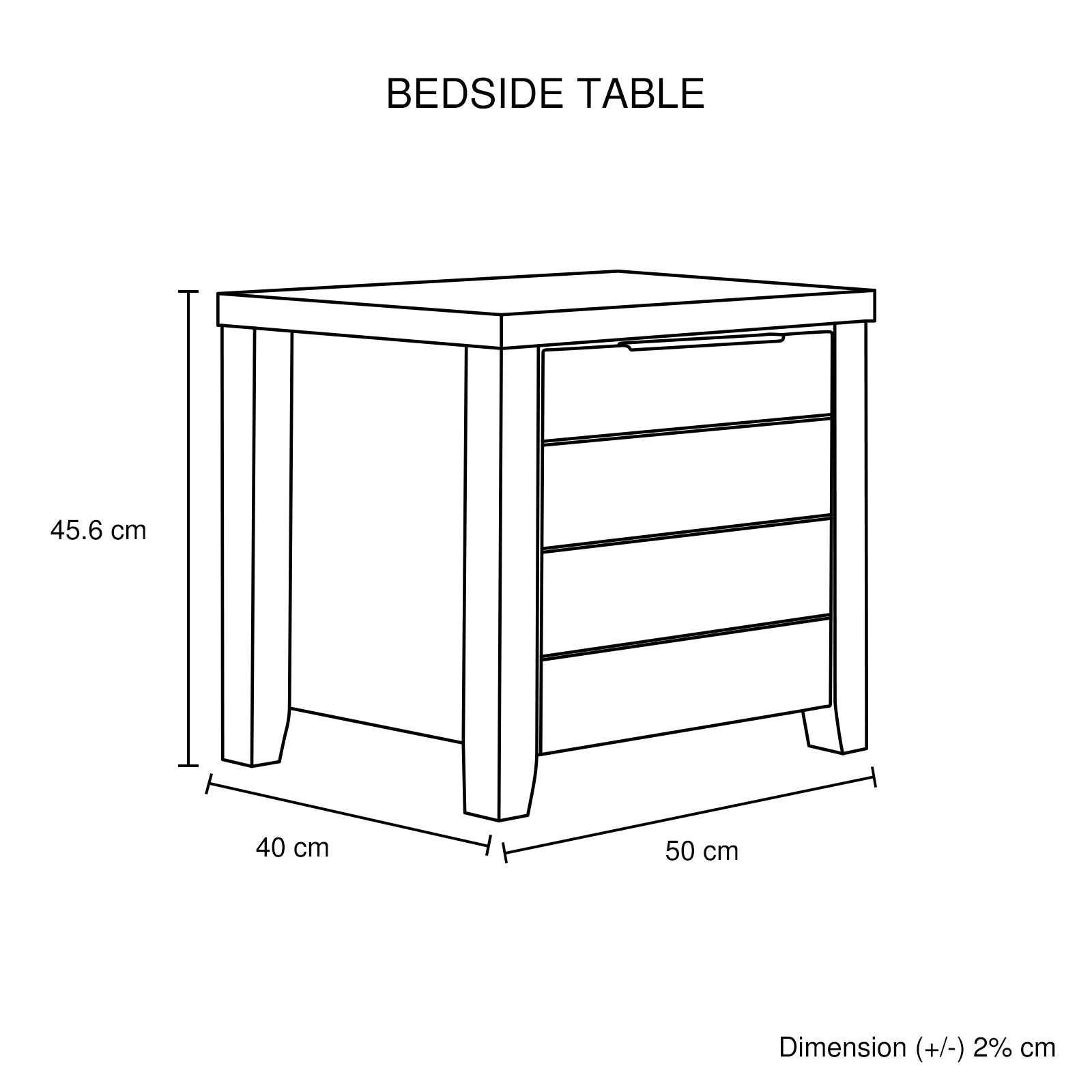 Bedside Table 2 drawers Storage Table Night Stand MDF in White Ash - V43-BST-CELWHA Bedside Table 2 drawers Storage Table Night Stand MDF in White Ash - Image 7
