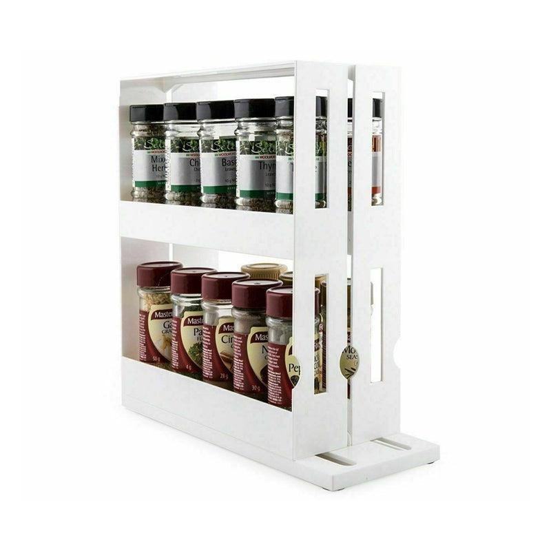Slide Cabinet Organiser Rack Storage Pantry Kitchen Shelf Spice Jars Can Holder - V528-SEASONINGSTORAGEBO-656353 Slide Cabinet Organiser Rack Storage Pantry Kitchen Shelf Spice Jars Can Holder - Image 4