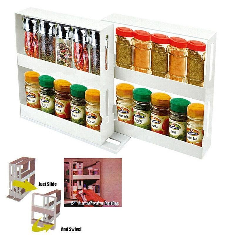 Slide Cabinet Organiser Rack Storage Pantry Kitchen Shelf Spice Jars Can Holder - V528-SEASONINGSTORAGEBO-656353 Slide Cabinet Organiser Rack Storage Pantry Kitchen Shelf Spice Jars Can Holder - Image 5