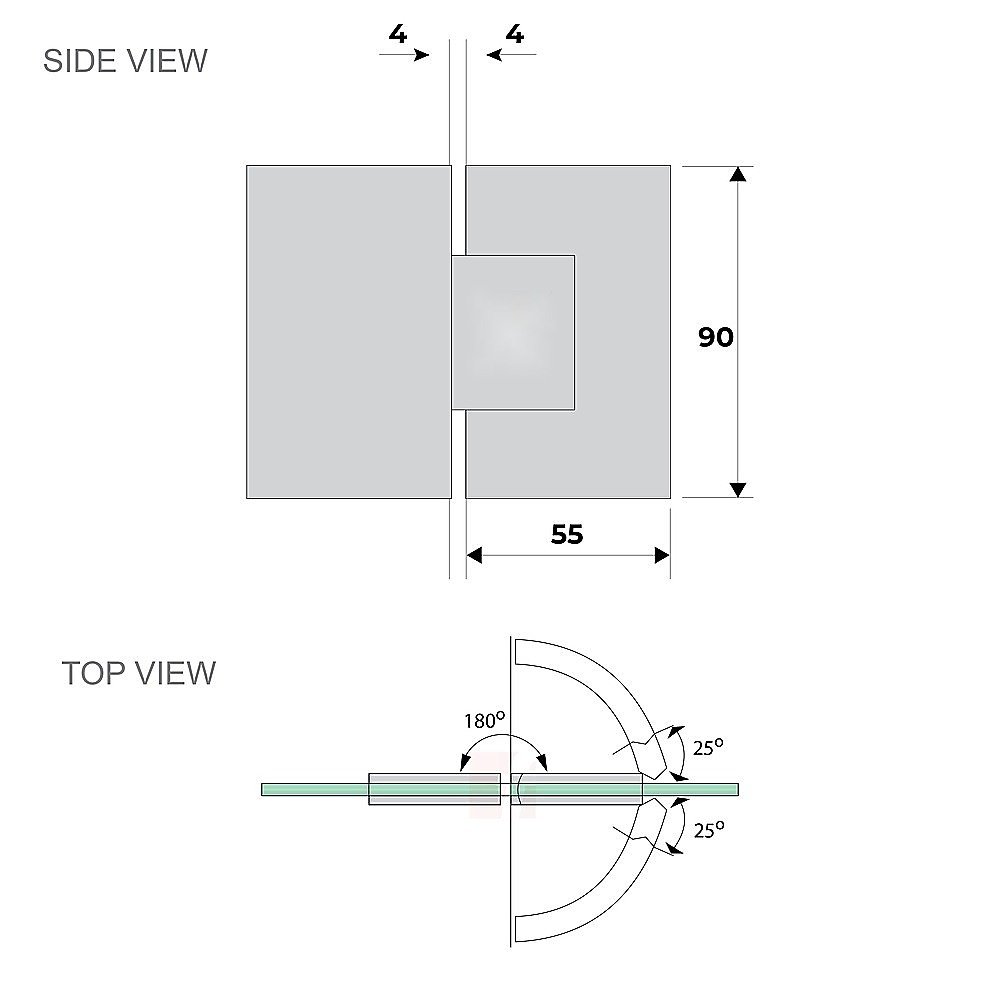 110cm Wall to Wall Frameless Shower Screen – Gold Wall Channel , SS Hinges & Round Knob Handle - V63-859551 110cm Wall to Wall Frameless Shower Screen – Gold Wall Channel , SS Hinges & Round Knob Handle - Image 9