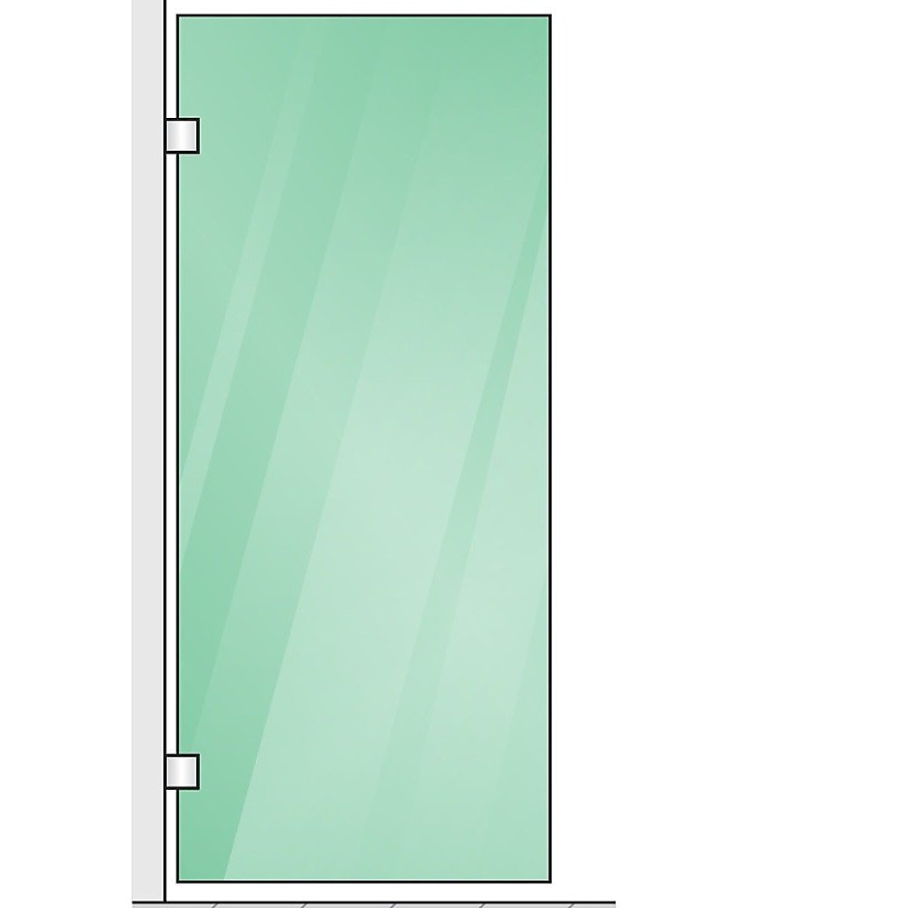 110x70cm Corner Frameless Shower Screen with Chrome U-Brackets and Floor U-Bracket and SS Hinges, Round Knob Handle - V63-867691 110x70cm Corner Frameless Shower Screen with Chrome U-Brackets and Floor U-Bracket and SS Hinges, Round Knob Handle - Image 4