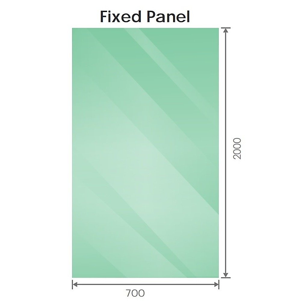 110x70cm Corner Frameless Shower Screen with Chrome U-Brackets and Floor U-Bracket and SS Hinges, Round Knob Handle - V63-867691 110x70cm Corner Frameless Shower Screen with Chrome U-Brackets and Floor U-Bracket and SS Hinges, Round Knob Handle - Image 5