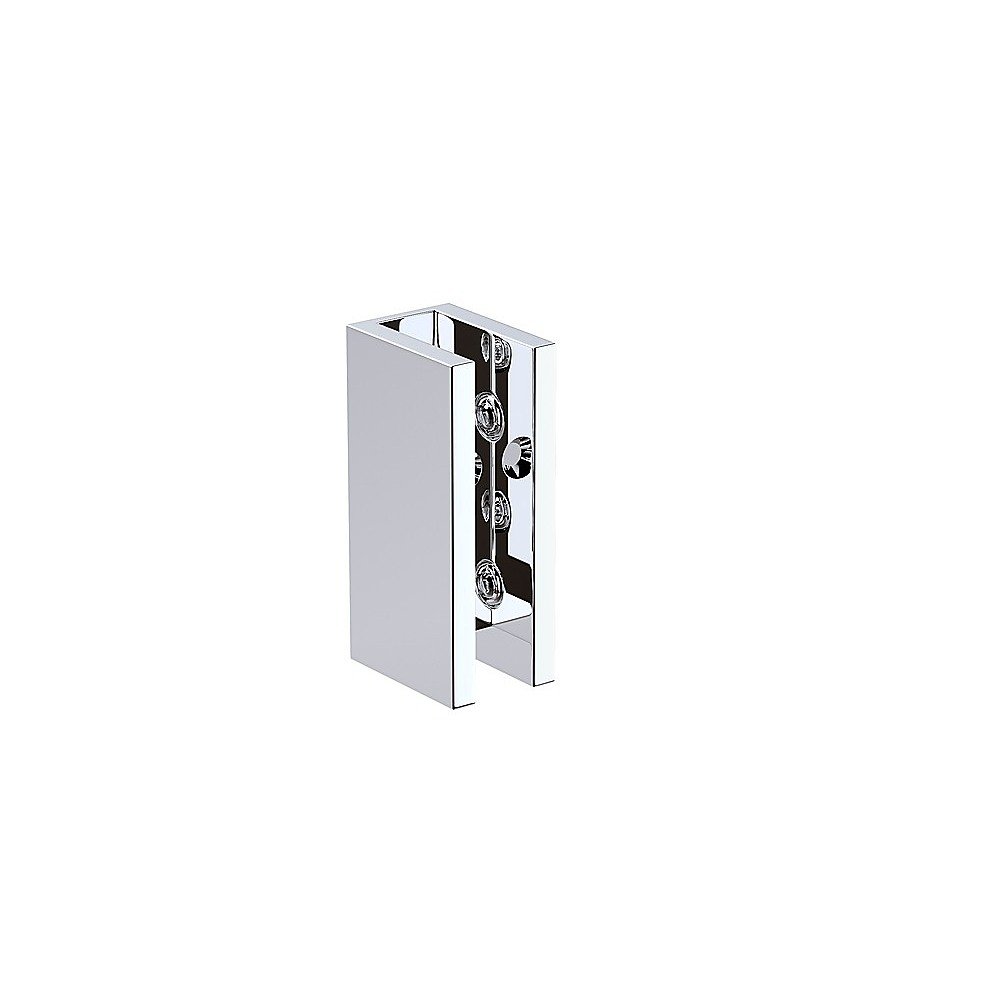 110x70cm Corner Frameless Shower Screen with Chrome U-Brackets and Floor U-Bracket and SS Hinges, Round Knob Handle - V63-867691 110x70cm Corner Frameless Shower Screen with Chrome U-Brackets and Floor U-Bracket and SS Hinges, Round Knob Handle - Image 7