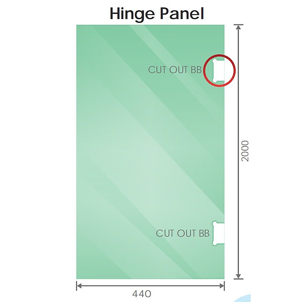 110x70cm Corner Frameless Shower Screen with Chrome U-Brackets and Floor U-Bracket and SS Hinges, Round Knob Handle - V63-867691 110x70cm Corner Frameless Shower Screen with Chrome U-Brackets and Floor U-Bracket and SS Hinges, Round Knob Handle - Image 3