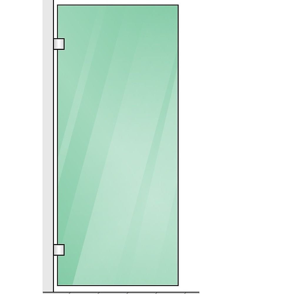 110x90cm Corner Frameless Shower Screen with Chrome U-Brackets and Floor U-Bracket and SS Hinges, Round Knob Handle - V63-868171 110x90cm Corner Frameless Shower Screen with Chrome U-Brackets and Floor U-Bracket and SS Hinges, Round Knob Handle - Image 4