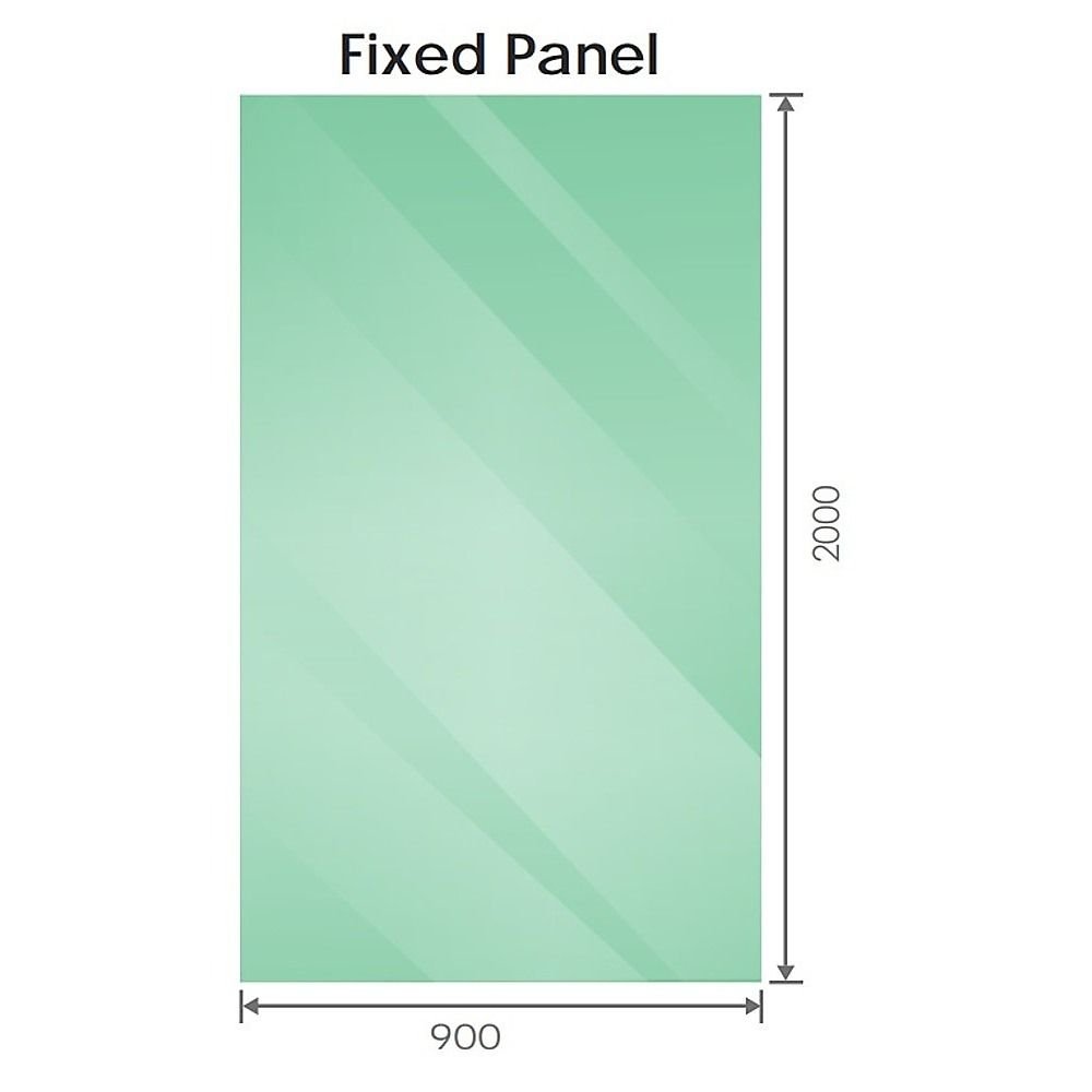 110x90cm Corner Frameless Shower Screen with Chrome U-Brackets and Floor U-Bracket and SS Hinges, Round Knob Handle - V63-868171 110x90cm Corner Frameless Shower Screen with Chrome U-Brackets and Floor U-Bracket and SS Hinges, Round Knob Handle - Image 6