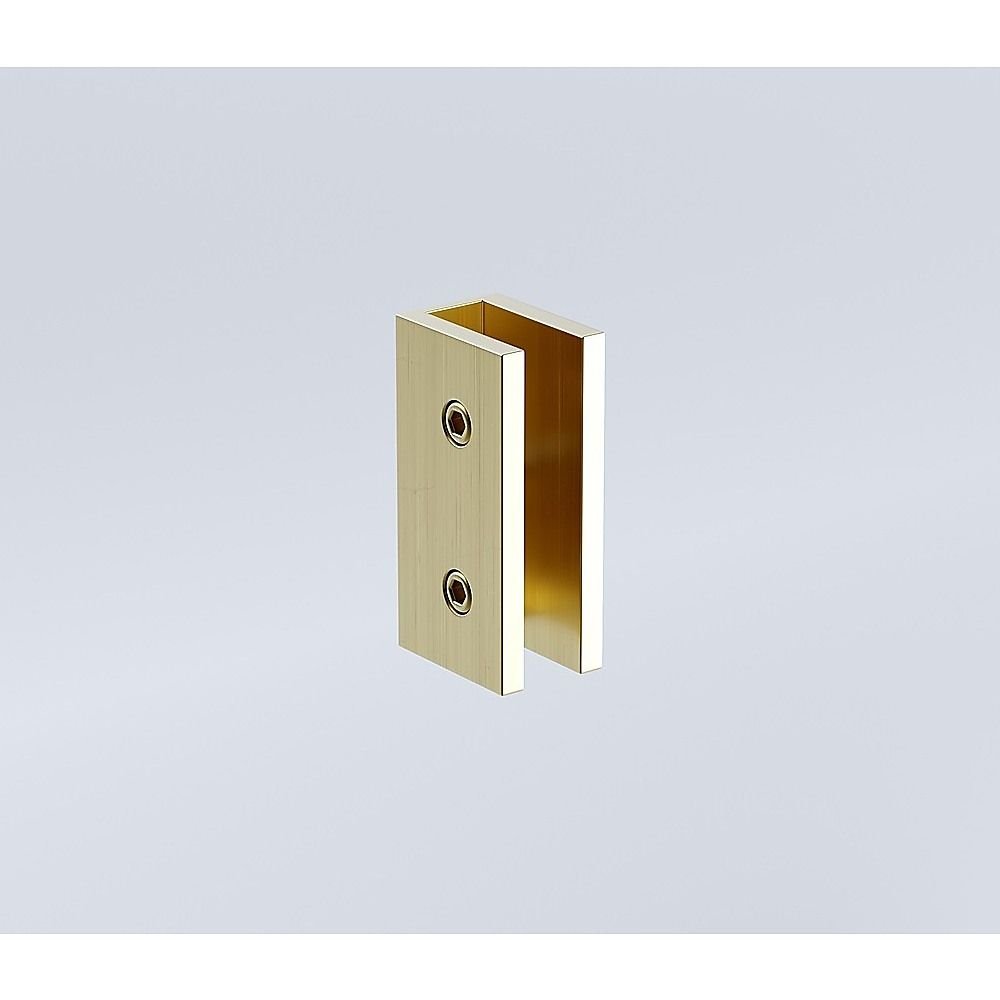110x100cm Corner Frameless Shower Screen with Gold U-Brackets and Floor U-Bracket and SS Hinges, Round Knob Handle - V63-868491 110x100cm Corner Frameless Shower Screen with Gold U-Brackets and Floor U-Bracket and SS Hinges, Round Knob Handle - Image 8
