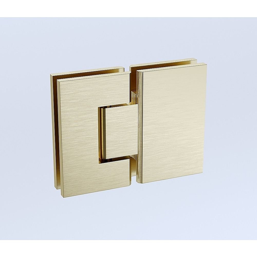 110x100cm Corner Frameless Shower Screen with Gold U-Brackets and Floor U-Bracket and SS Hinges, Round Knob Handle - V63-868491 110x100cm Corner Frameless Shower Screen with Gold U-Brackets and Floor U-Bracket and SS Hinges, Round Knob Handle - Image 11