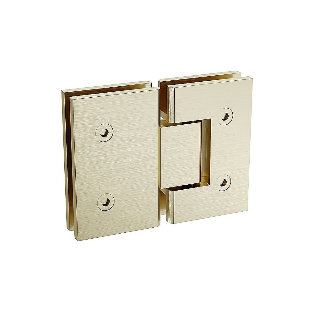 110x100cm Corner Frameless Shower Screen with Gold U-Brackets and Floor U-Bracket and SS Hinges, Round Knob Handle - V63-868491 110x100cm Corner Frameless Shower Screen with Gold U-Brackets and Floor U-Bracket and SS Hinges, Round Knob Handle - Image 13