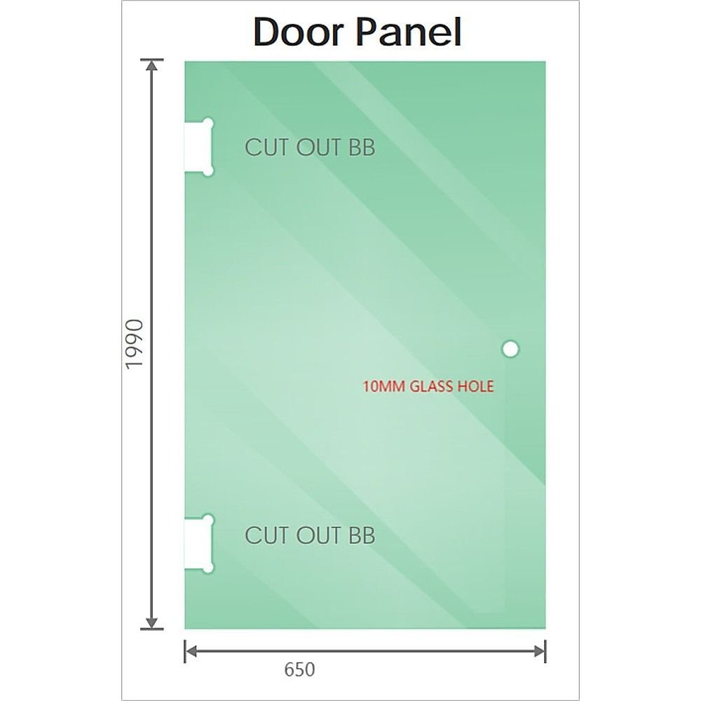 110x110cm Corner Frameless Shower Screen with Chrome U-Brackets and Floor U-Bracket and SS Hinges, Round Knob Handle - V63-868651 110x110cm Corner Frameless Shower Screen with Chrome U-Brackets and Floor U-Bracket and SS Hinges, Round Knob Handle - Image 2