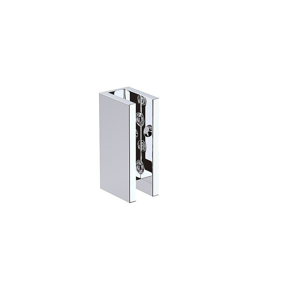 110x110cm Corner Frameless Shower Screen with Chrome U-Brackets and Floor U-Bracket and SS Hinges, Round Knob Handle - V63-868651 110x110cm Corner Frameless Shower Screen with Chrome U-Brackets and Floor U-Bracket and SS Hinges, Round Knob Handle - Image 7