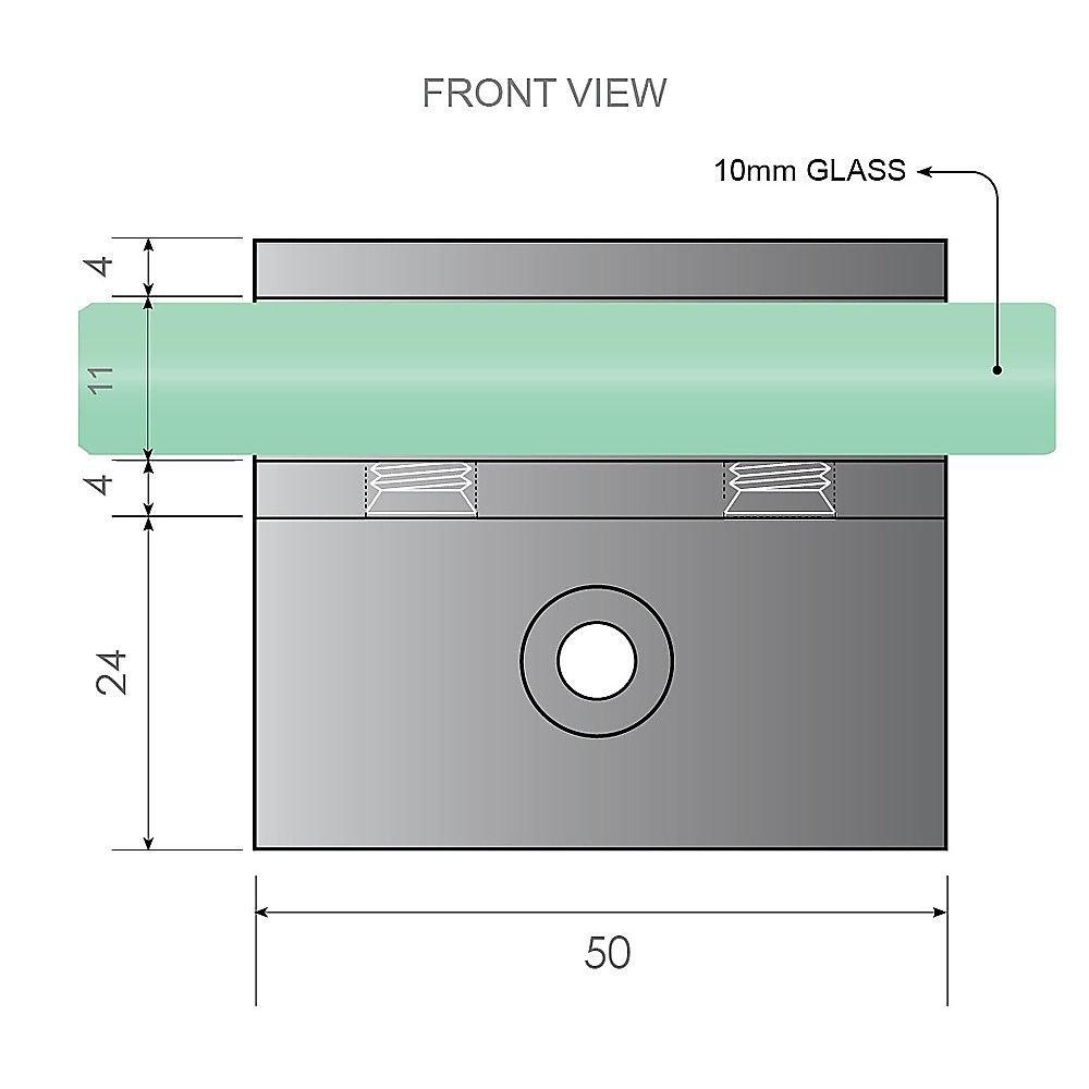110x80cm Corner Frameless Shower Screen with Chrome F-Brackets and Brass Hinges, Round Knob Handle - V63-881011 110x80cm Corner Frameless Shower Screen with Chrome F-Brackets and Brass Hinges, Round Knob Handle - Image 9