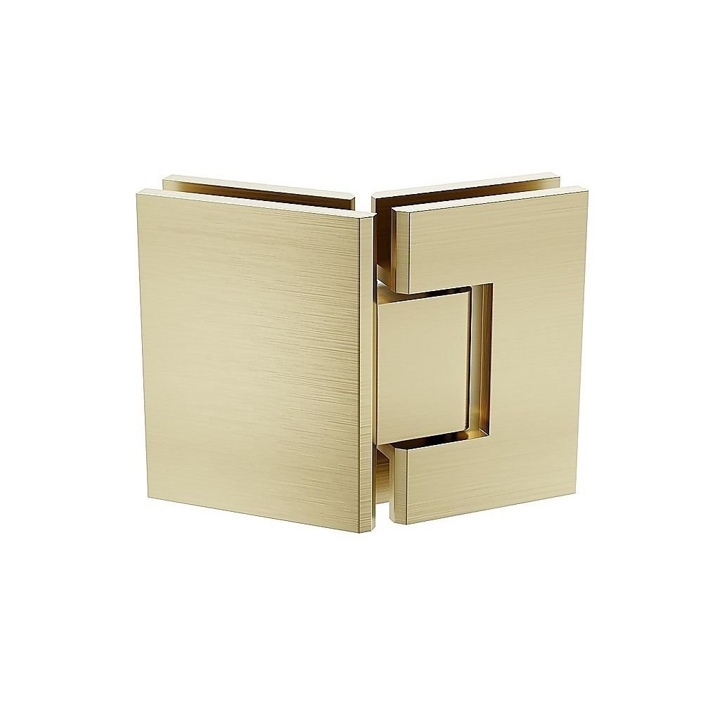 90cm Frameless Diamond Shower Screen – Gold U-Brackets with SS Hinges & Round Knob Handle - V63-910731 90cm Frameless Diamond Shower Screen – Gold U-Brackets with SS Hinges & Round Knob Handle - Image 5