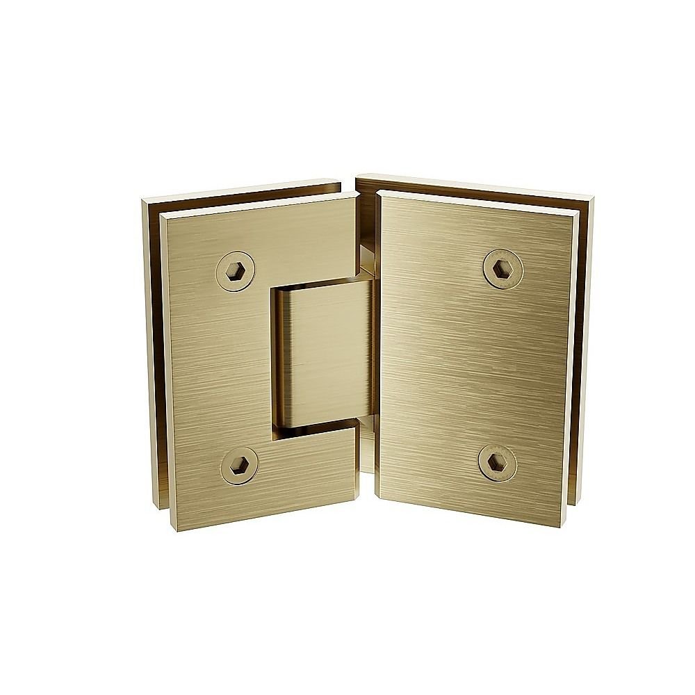 90cm Frameless Diamond Shower Screen – Gold U-Brackets with SS Hinges & Round Knob Handle - V63-910731 90cm Frameless Diamond Shower Screen – Gold U-Brackets with SS Hinges & Round Knob Handle - Image 7