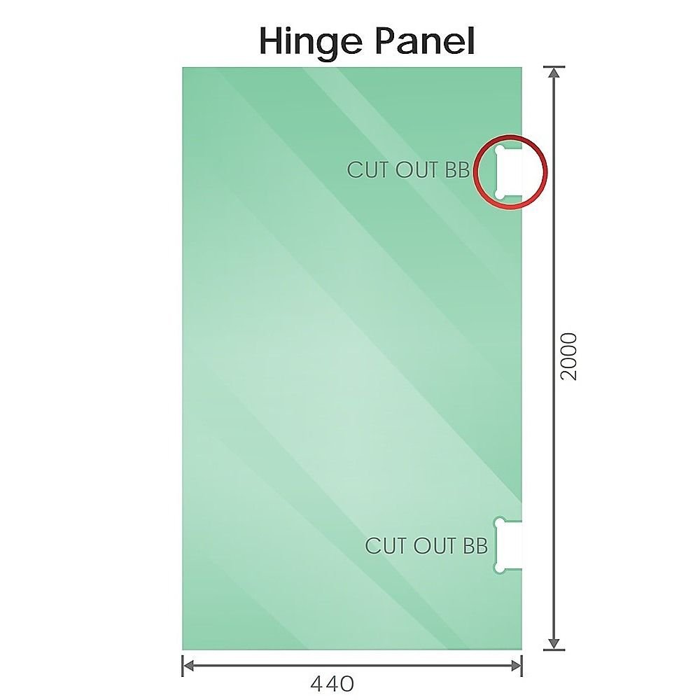 90cm Frameless Diamond Shower Screen – Gunmetal U-Brackets with SS Hinges & Square Double Pull Handle - V63-910911 90cm Frameless Diamond Shower Screen – Gunmetal U-Brackets with SS Hinges & Square Double Pull Handle - Image 3
