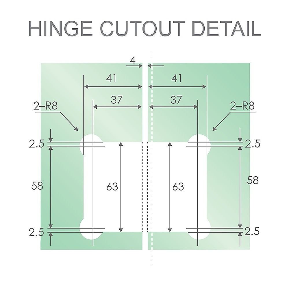 90cm Frameless Diamond Shower Screen – Gunmetal U-Brackets with SS Hinges & Square Double Pull Handle - V63-910911 90cm Frameless Diamond Shower Screen – Gunmetal U-Brackets with SS Hinges & Square Double Pull Handle - Image 9