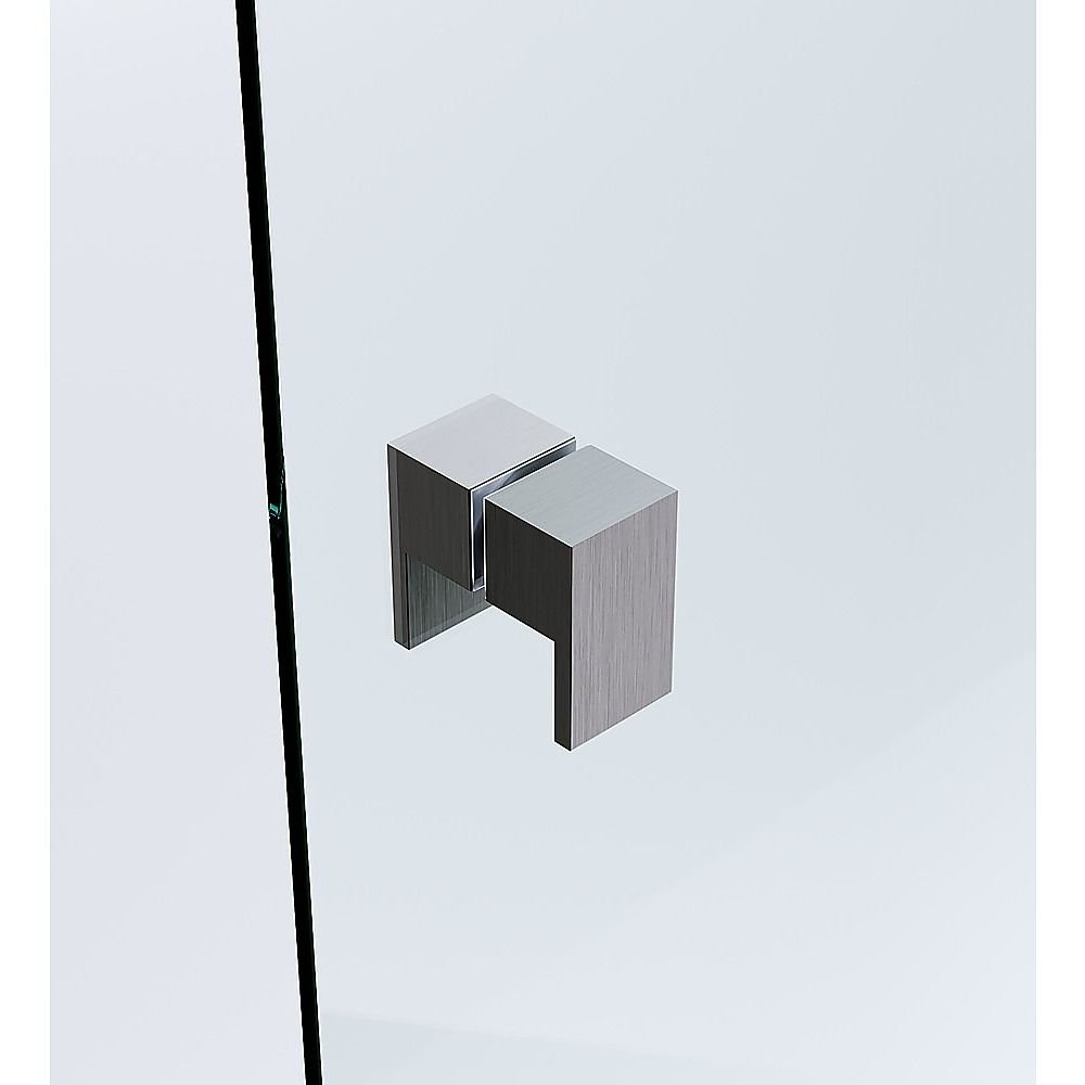 90cm Frameless Diamond Shower Screen – Gunmetal U-Brackets with SS Hinges & Square Double Pull Handle - V63-910911 90cm Frameless Diamond Shower Screen – Gunmetal U-Brackets with SS Hinges & Square Double Pull Handle - Image 11