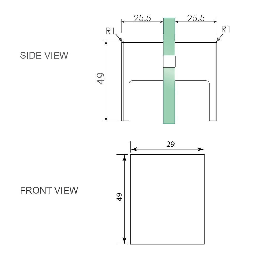 90cm Frameless Diamond Shower Screen – Gunmetal U-Brackets with SS Hinges & Square Double Pull Handle - V63-910911 90cm Frameless Diamond Shower Screen – Gunmetal U-Brackets with SS Hinges & Square Double Pull Handle - Image 12
