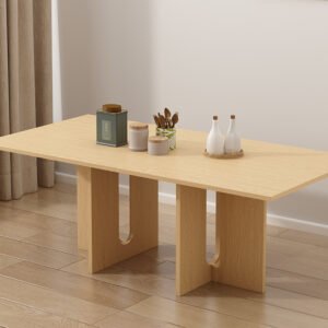 Oak Melamine Dining Table 6 Seater