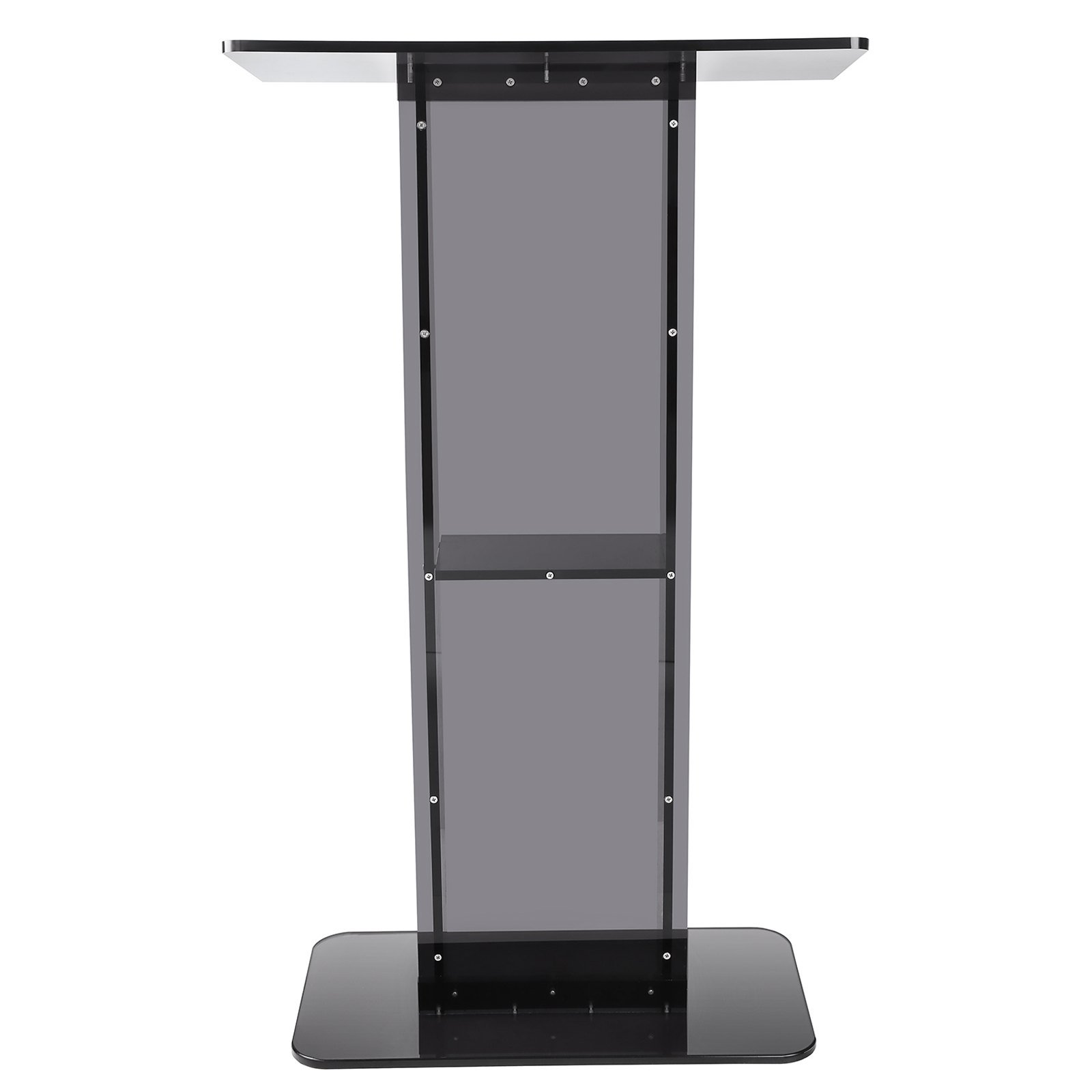 Acrylic Podium, 47" Tall, Acrylic Podium Stand with Wide Reading Surface & Storage Shelf, Floor-standing Clear Pulpits Acrylic for Church Office School, Black - V952-CTSJTHSTMYK47UDDCV0 Acrylic Podium, 47" Tall, Acrylic Podium Stand with Wide Reading Surface & Storage Shelf, Floor-standing Clear Pulpits Acrylic for Church Office School, Black - Image 10