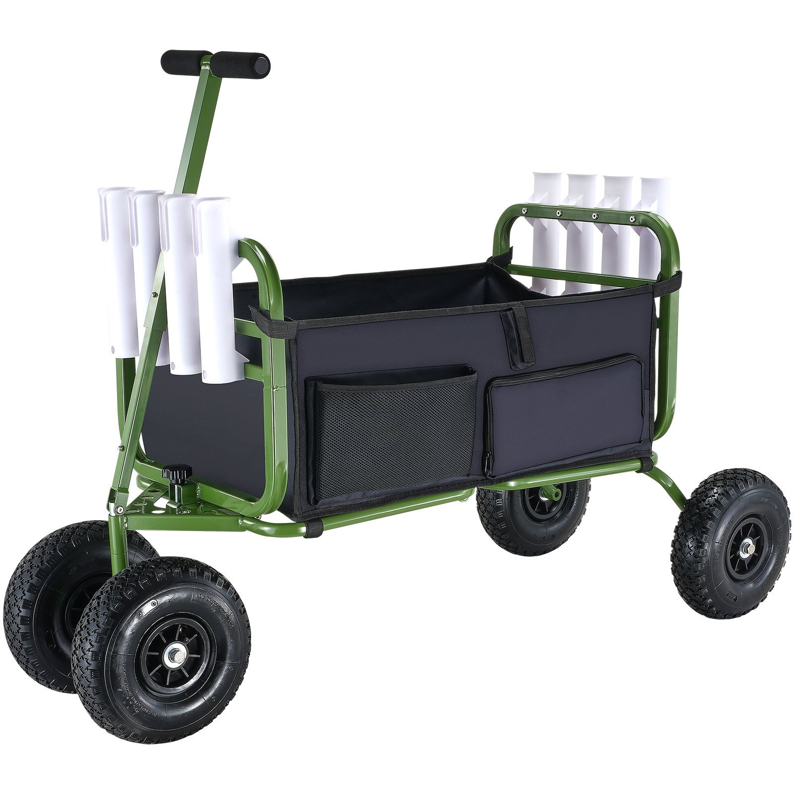 Beach Fishing Cart, 136kg Load Capacity, Foldable Fish and Marine Cart with Four 280mm Big Wheels Rubber Balloon Tires, Heavy-Duty Steel Pier Wagon Trolley with 8 Rod Holders for Picnic - V952-SLKYJCKZD000GFIOEV0 Beach Fishing Cart, 136kg Load Capacity, Foldable Fish and Marine Cart with Four 280mm Big Wheels Rubber Balloon Tires, Heavy-Duty Steel Pier Wagon Trolley with 8 Rod Holders for Picnic - Image 10