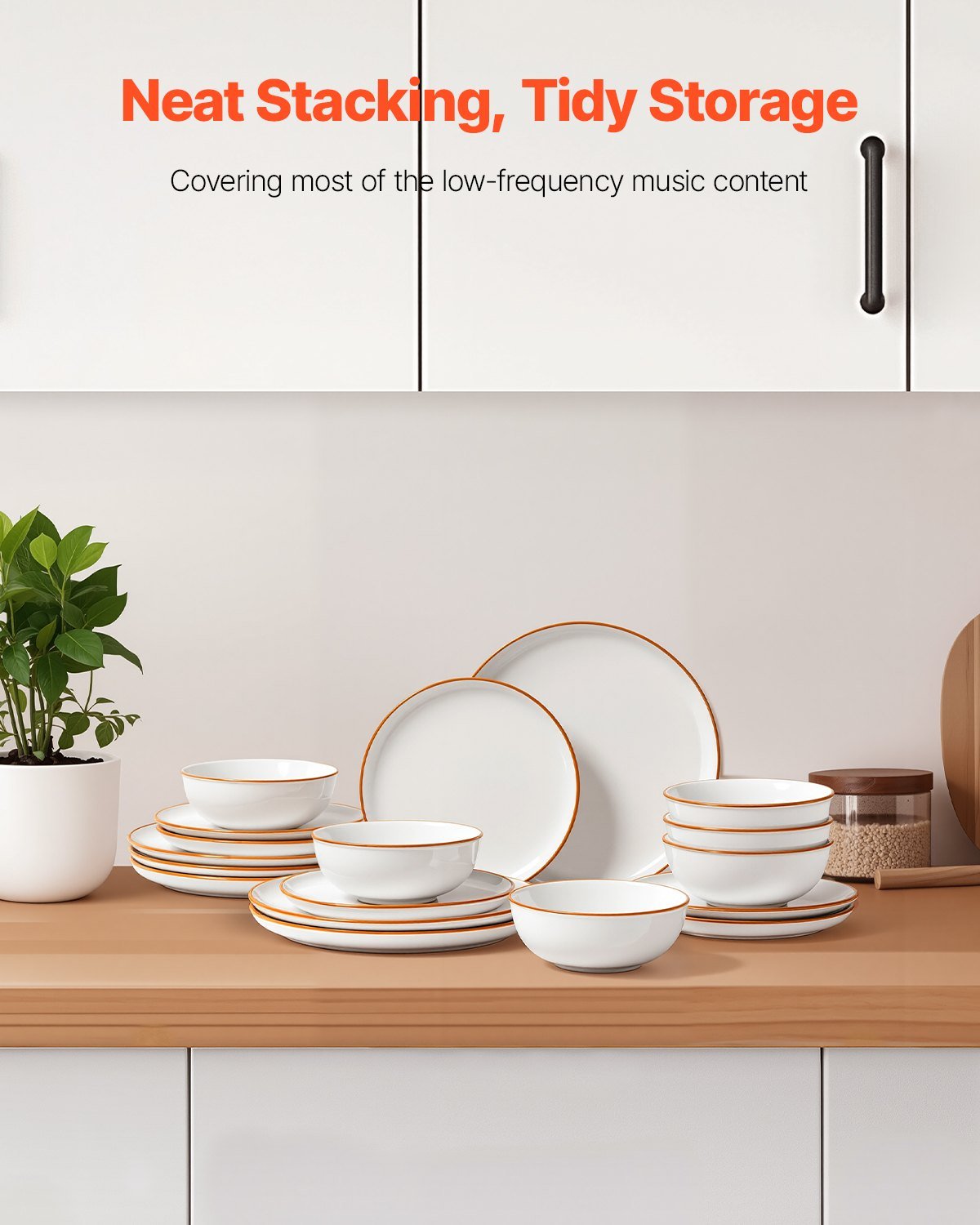 18 PCS Dinnerware Set Ceramic Plates and Bowls Sets Service for 6 White - V952-YXKSMBSYXKS1DV8NNV0 18 PCS Dinnerware Set Ceramic Plates and Bowls Sets Service for 6 White - Image 6