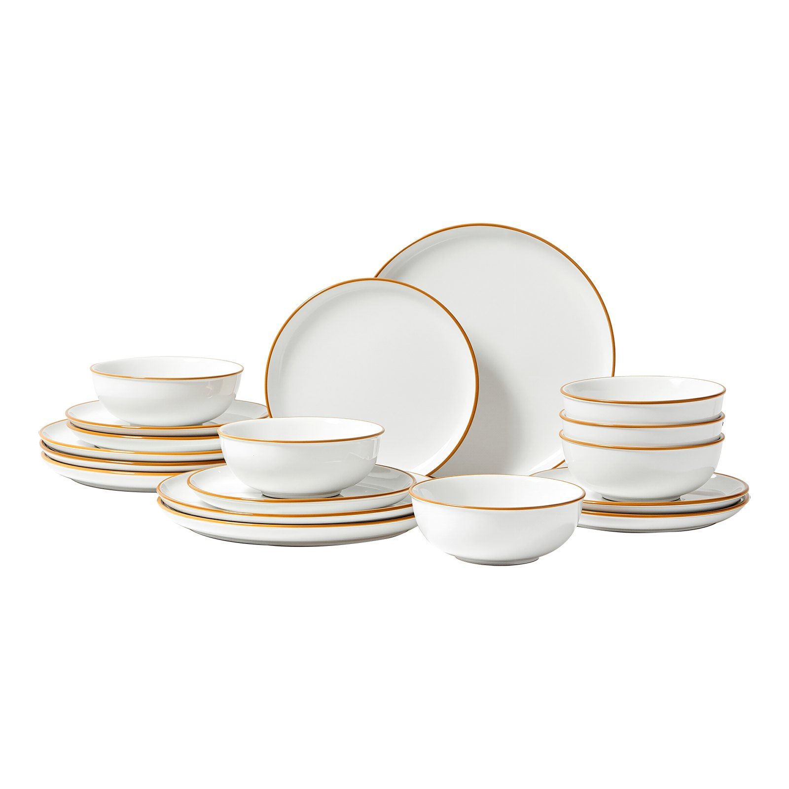18 PCS Dinnerware Set Ceramic Plates and Bowls Sets Service for 6 White - V952-YXKSMBSYXKS1DV8NNV0 18 PCS Dinnerware Set Ceramic Plates and Bowls Sets Service for 6 White - Image 10