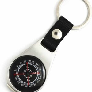 Zinc alloy compass keychain