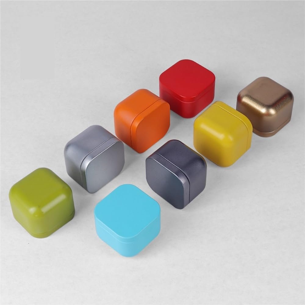 Tea box - Square tin container, tea caddy, metal candy box - V1189-WXF-260203-00109 Tea box - Square tin container, tea caddy, metal candy box - Image 4