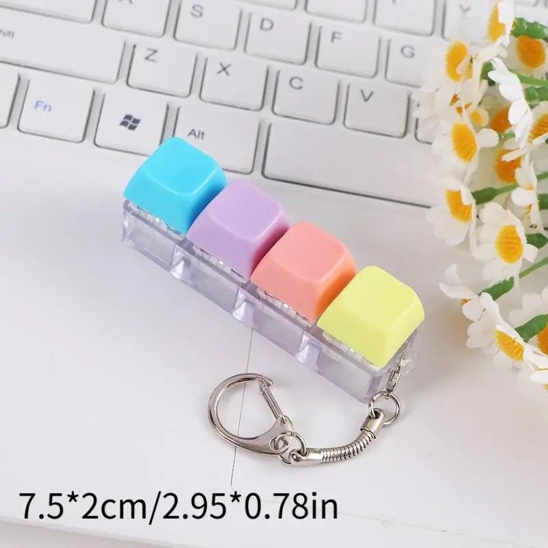 (1key/4key/9 key)3PCS Creative Fingertip Stress Reliever: Keyboard Click Sound Keychain, Colorful Fidget Ring Relaxation Companion - V1232-JPJYYSK001 (1key/4key/9 key)3PCS Creative Fingertip Stress Reliever: Keyboard Click Sound Keychain, Colorful Fidget Ring Relaxation Companion - Image 6