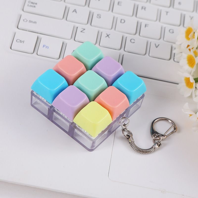 (1key/4key/9 key)3PCS Creative Fingertip Stress Reliever: Keyboard Click Sound Keychain, Colorful Fidget Ring Relaxation Companion - V1232-JPJYYSK001 (1key/4key/9 key)3PCS Creative Fingertip Stress Reliever: Keyboard Click Sound Keychain, Colorful Fidget Ring Relaxation Companion - Image 9
