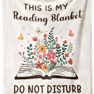 Book Lovers Gifts for Women Men, Flannel Soft Book Reading Blanket Decor, Reader Gifts for Birthday, Reading Accessories, Bookish Bookworm Gift - 50'' x 60''