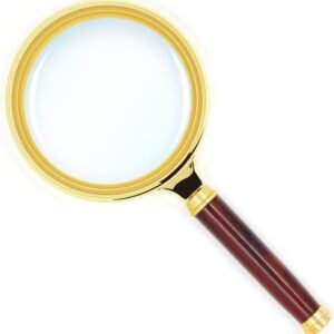 10X Handheld Magnifier Antique Mahogany Handle Magnifier Reading Magnifying Glass for Reading Book, Inspection, Coins, Insects, Rocks, Map, Crossword Puzzle