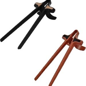 2Pcs Finger Chopsticks, Snack Chopsticks for Gamers Snack Clips Gamepad Accessories Mobile Game Accessories (Black, Brown)