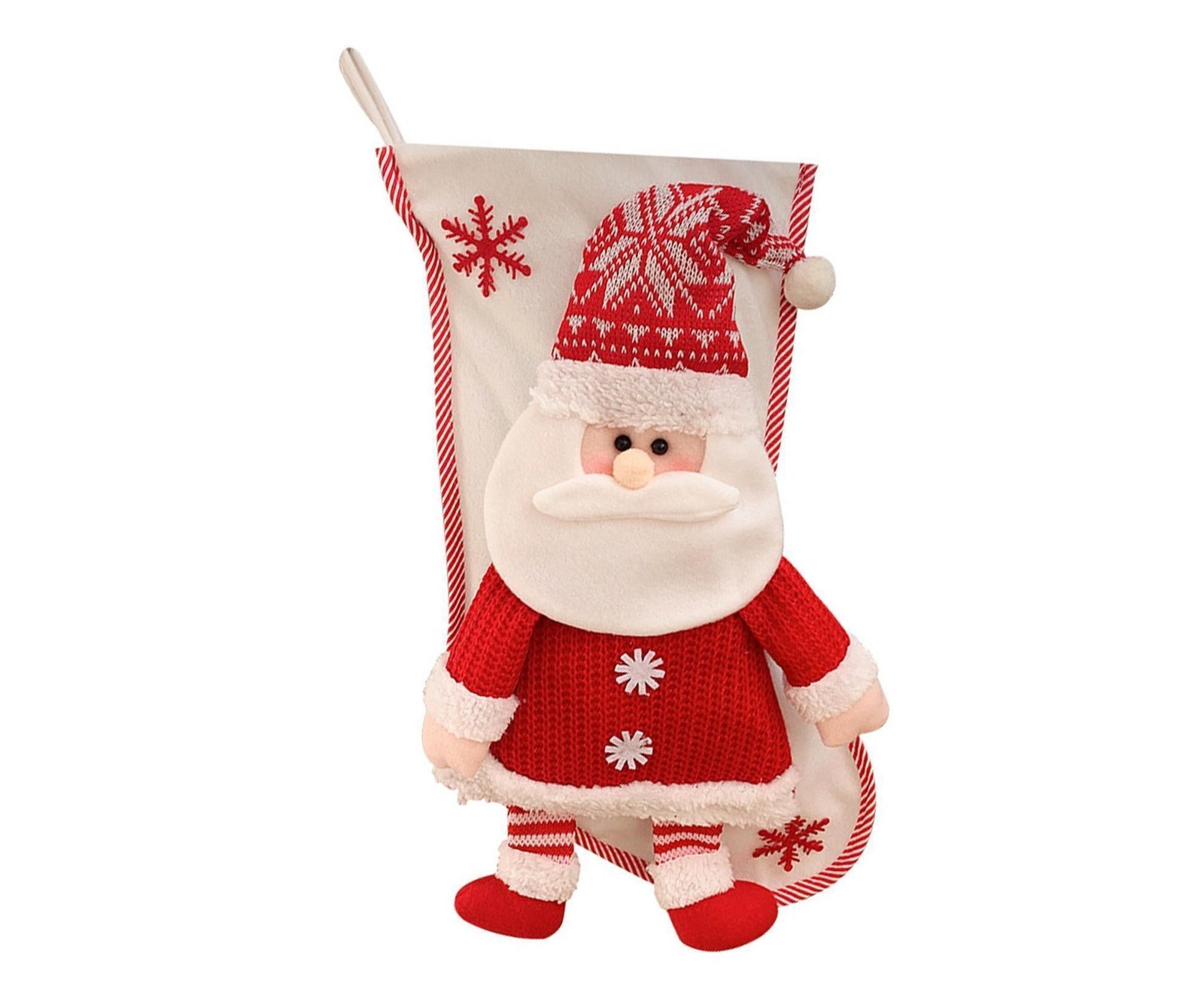 Large Capacity Xmas Stocking-White - V1263-JX-581 Large Capacity Xmas Stocking-White