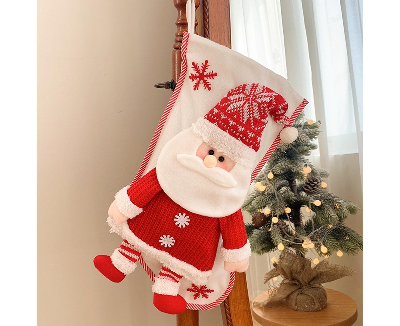 Large Capacity Xmas Stocking-White - V1263-JX-581 Large Capacity Xmas Stocking-White - Image 3