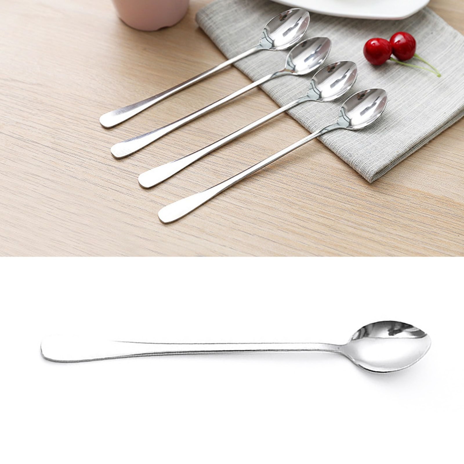 Long Handle Spoons Stainless Steel Elegant Multi Functional Stirring Spoons for Coffee Tea Dessert 3pcs Pointed Head - V1294-YM0703-3118230050011 Long Handle Spoons Stainless Steel Elegant Multi Functional Stirring Spoons for Coffee Tea Dessert 3pcs Pointed Head - Image 8
