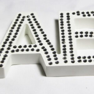 White Baby Nursery 30cm Sign Plaque Plate with Diamantes Newborn Gift Homeware Bedroom Decoration Wall Art