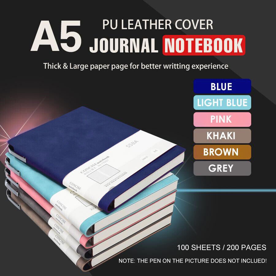A5 200 Pages Fashion Glued PU Leather Cover Journal Travel Notebook Travellers Diary(Khaki) - V462-P-17-04 A5 200 Pages Fashion Glued PU Leather Cover Journal Travel Notebook Travellers Diary(Khaki) - Image 3