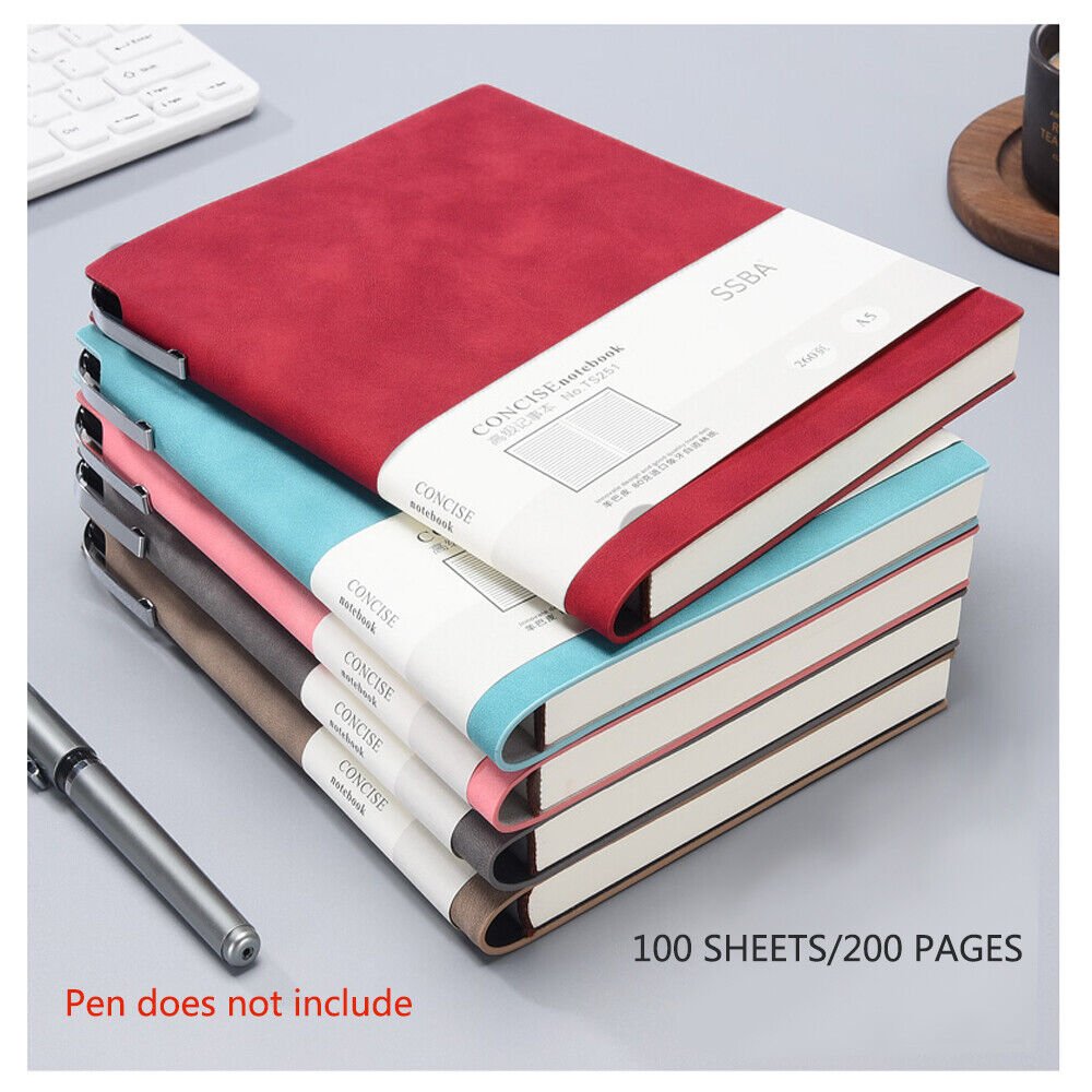 A5 200 Pages Fashion Glued PU Leather Cover Journal Travel Notebook Travellers Diary(Khaki) - V462-P-17-04 A5 200 Pages Fashion Glued PU Leather Cover Journal Travel Notebook Travellers Diary(Khaki) - Image 4