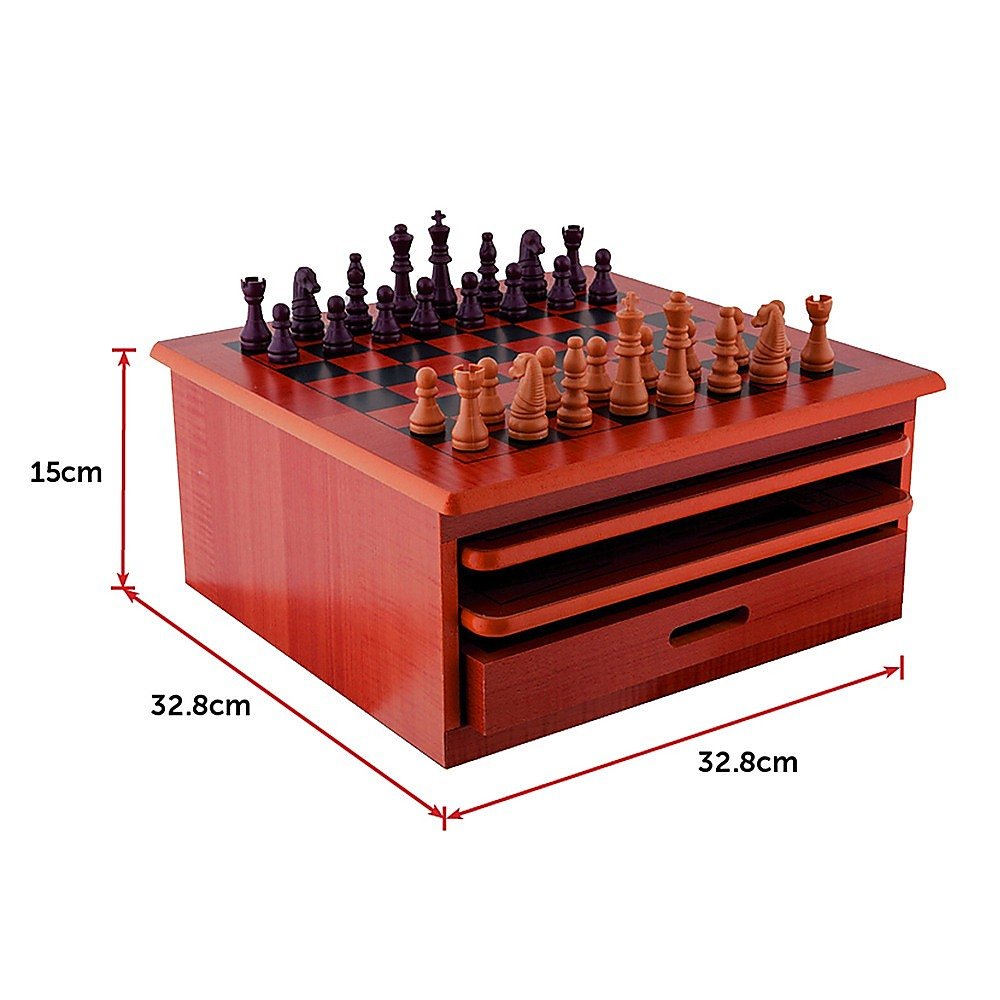 10 in 1 Wooden Chess Board Games Slide Out Checkers House Unit Set - V63-816923 10 in 1 Wooden Chess Board Games Slide Out Checkers House Unit Set - Image 12