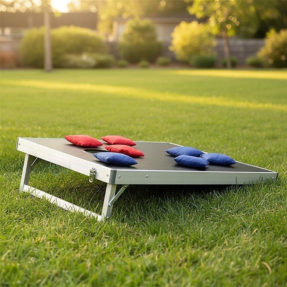 Bean Bag Toss Cornhole Game Set Aluminium Frame Portable Design - V63-821073 Bean Bag Toss Cornhole Game Set Aluminium Frame Portable Design - Image 4