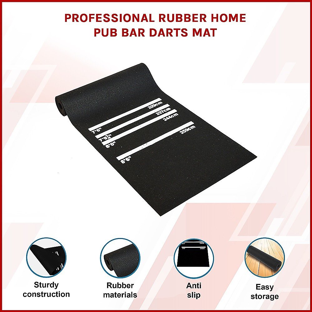 300cm Professional Rubber Darts Mat Home Pub Bar Floor Protector With Throw Line For Accurate Play - V63-824921 300cm Professional Rubber Darts Mat Home Pub Bar Floor Protector With Throw Line For Accurate Play - Image 3