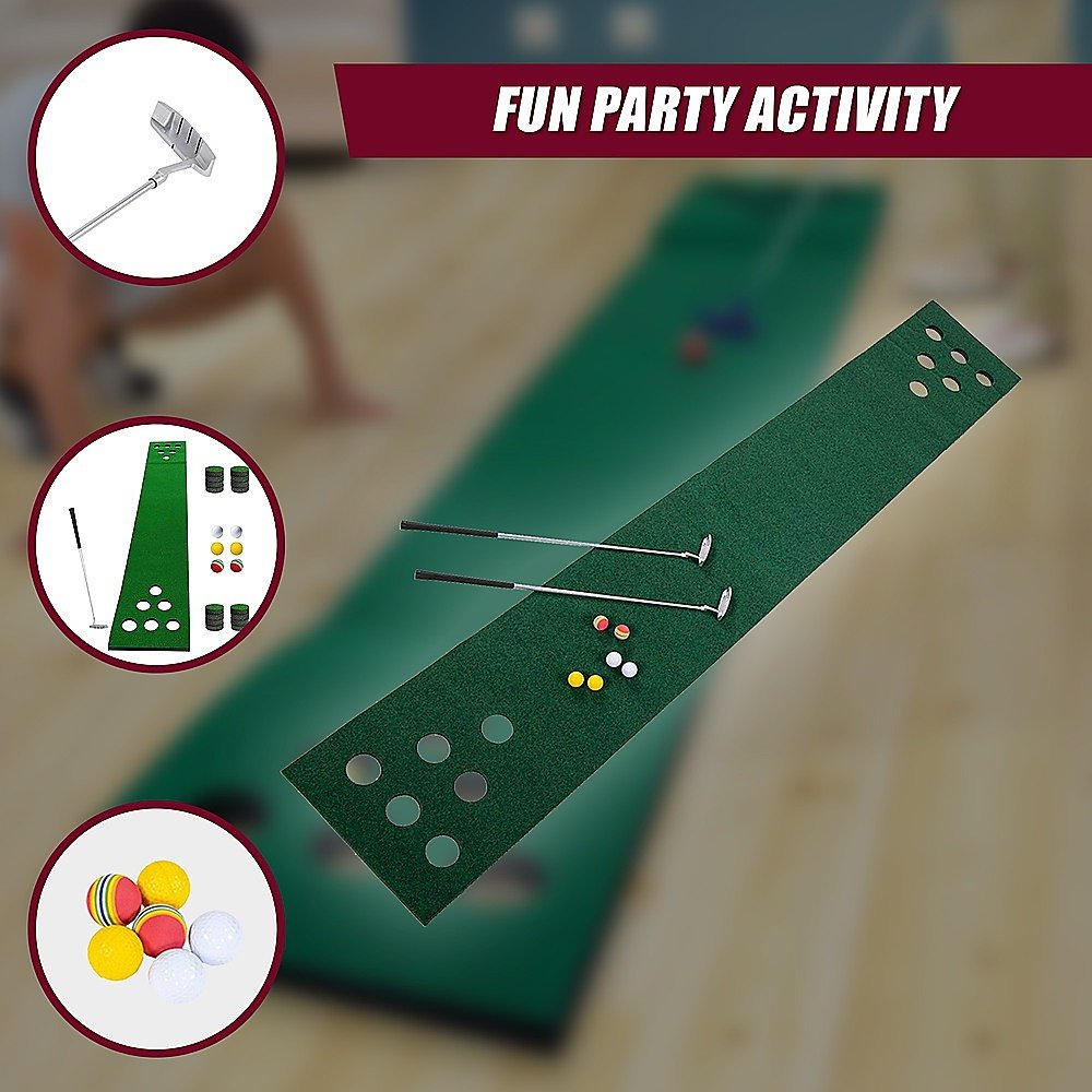 Golf Beer Pong Game Toy Set Green Golf Putting Matt with 2 Putters, 6 Balls - V63-835971 Golf Beer Pong Game Toy Set Green Golf Putting Matt with 2 Putters, 6 Balls - Image 10